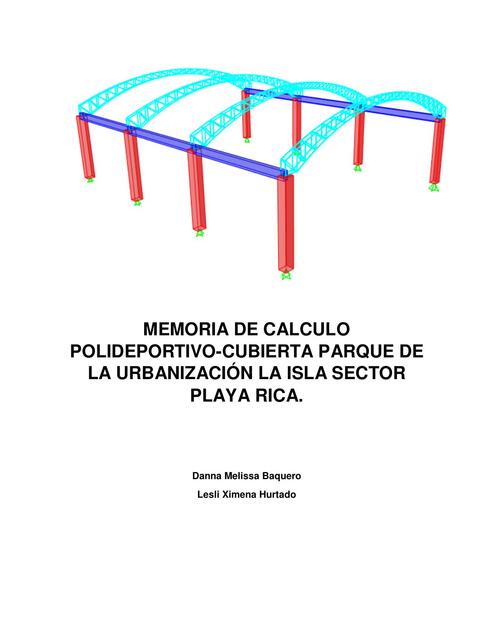 Memoria de cálculo cubierta parque