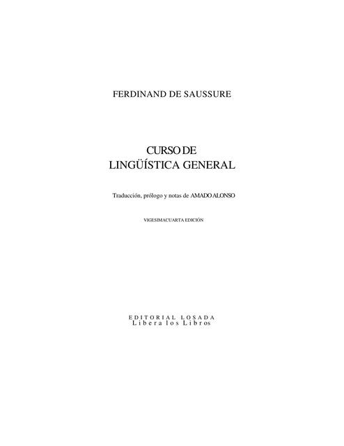 Saussure Ferdinand Curso de Linguistica General