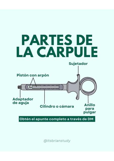 Partes de la jeringa carpule