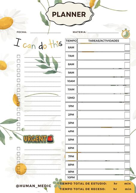 Planner diseño floral