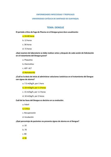 EVALUACIÓN DENGUE