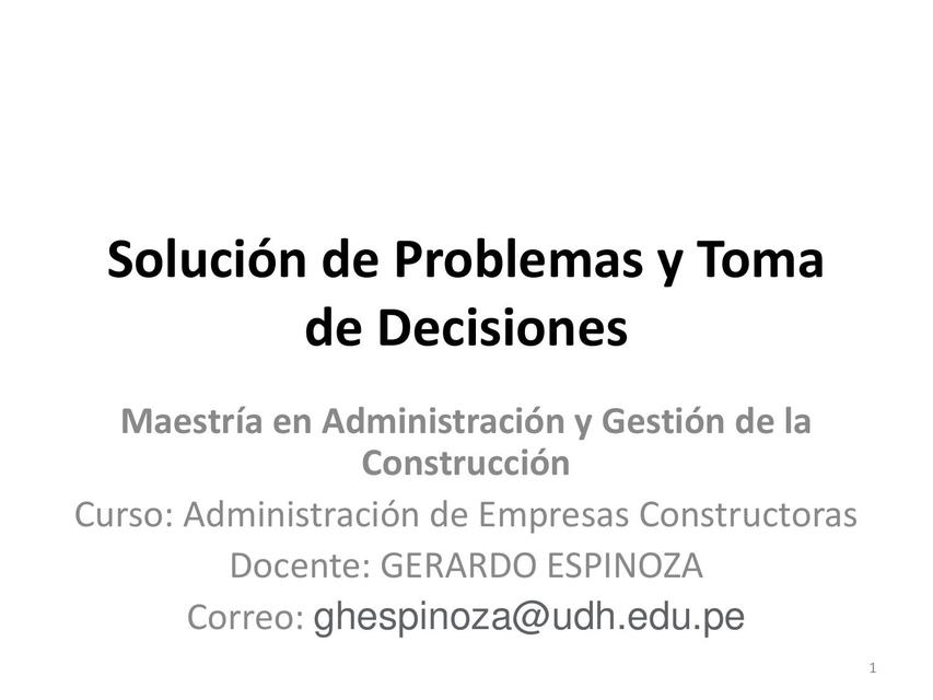  Toma de Decisiones