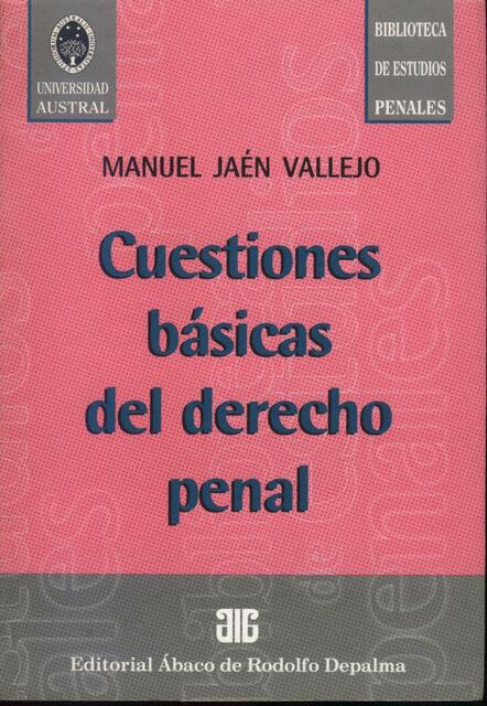 Cuestiones Básicas del Derecho Penal