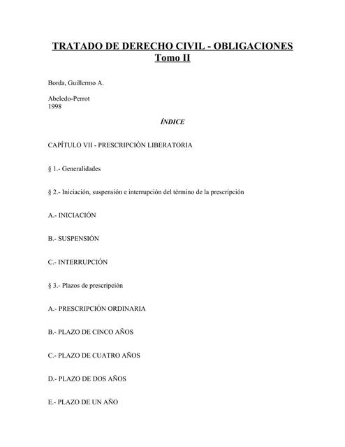 Tratado de Derecho Civil Obligaciones Tomo II