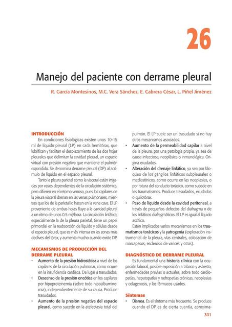 26 DERRAME PLEURAL Neumologia 3 ed