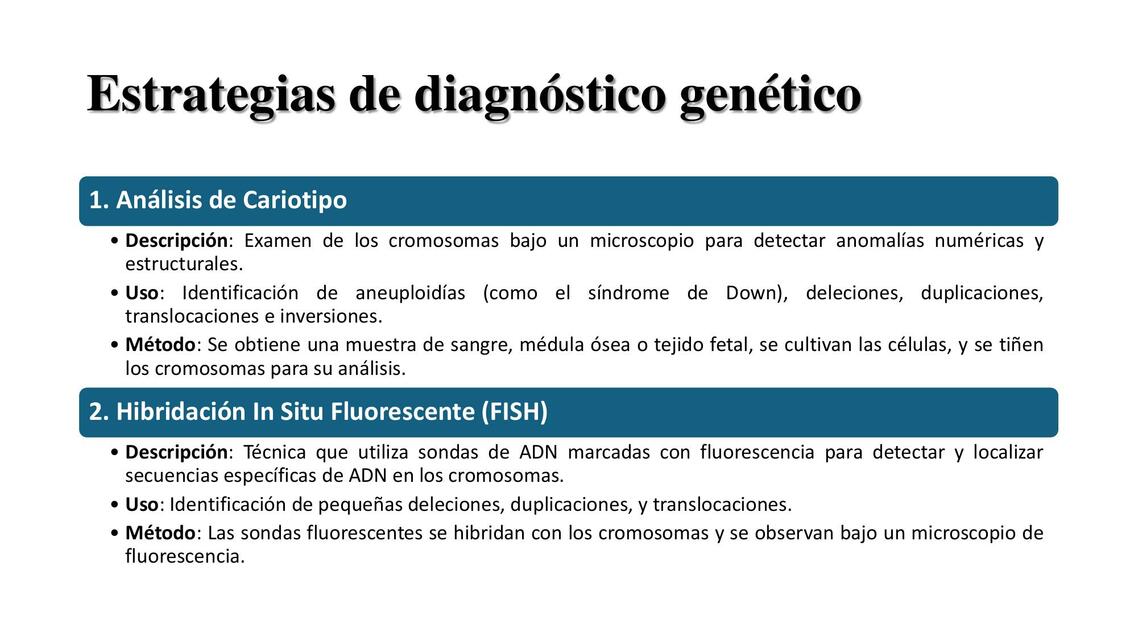 Estrategias de diagnóstico genético