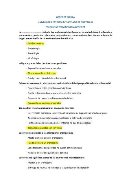 EVALUACIÓN TERMINOLOGÍA GENÉTICA