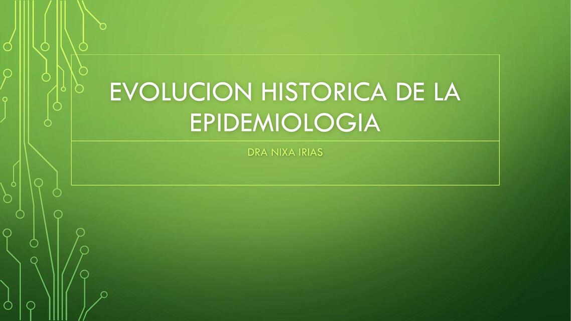 EVOLUCION HISTORICA DE LA EPIDEMIOLOGIA