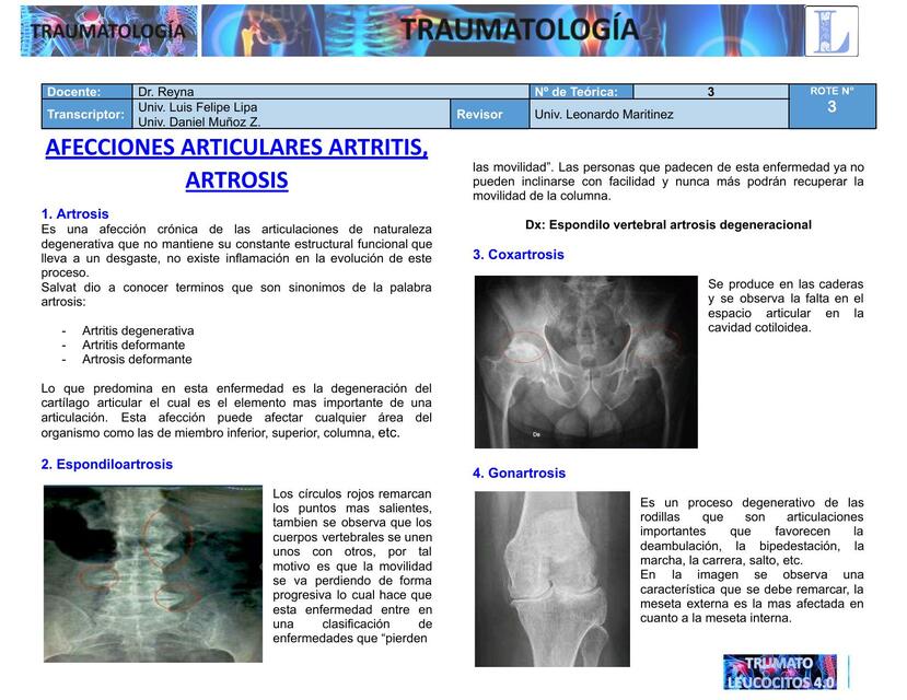 TR3 T23 AFECCIONES ARTICULARES ARTRITIS ARTROSIS 2