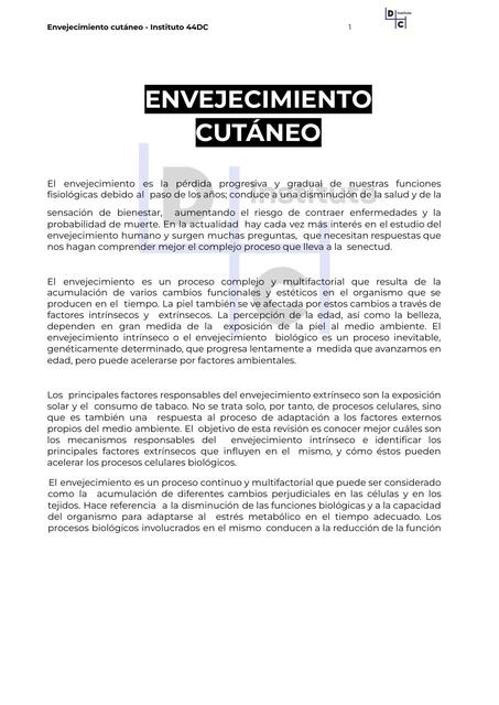 ENVEJECIMIENTO CUTANEO