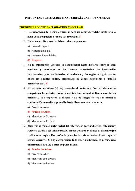 PREGUNTAS EVALUACIÓN FINAL CIRUGÍA CARDIOVASCULA