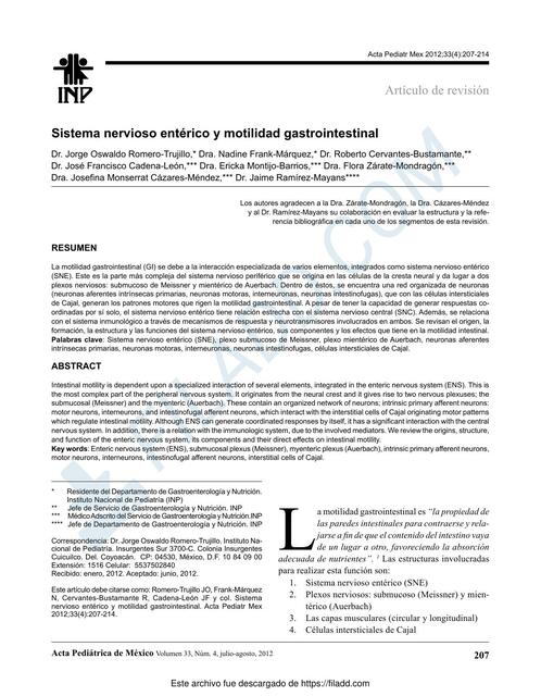 Estudio sistema nervioso movilidad gastrointestina