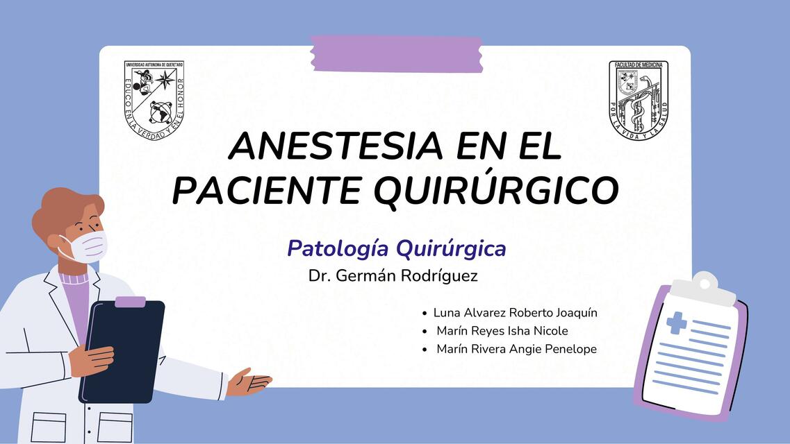 Anestesia en el paciente quirúrgico