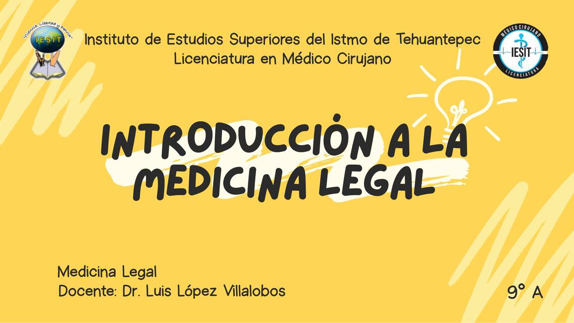 Introducción a la MEDICINA LEGAL