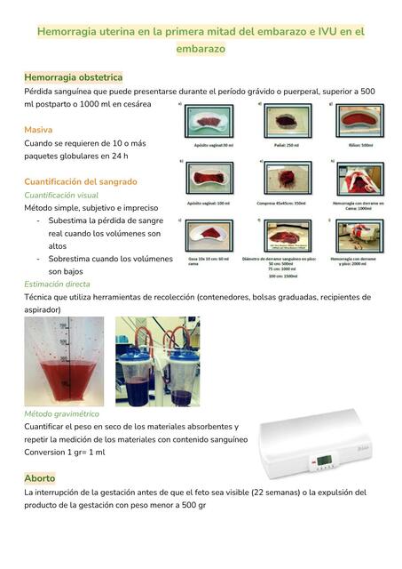 Hemorragia uterina en la primera mitad del embarazo e IVU en el embarazo- MF